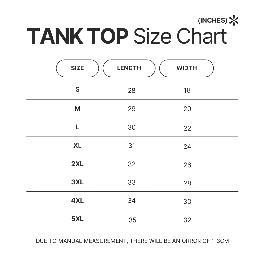 Tank Top Size Chart - Jett Lawrence Store