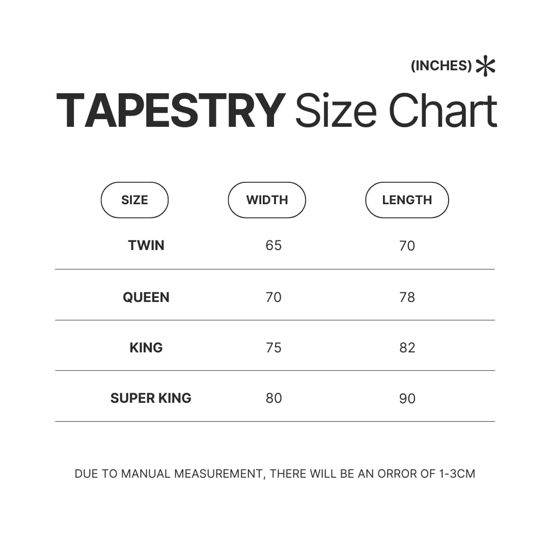 Tapestry Size Chart - Jett Lawrence Store