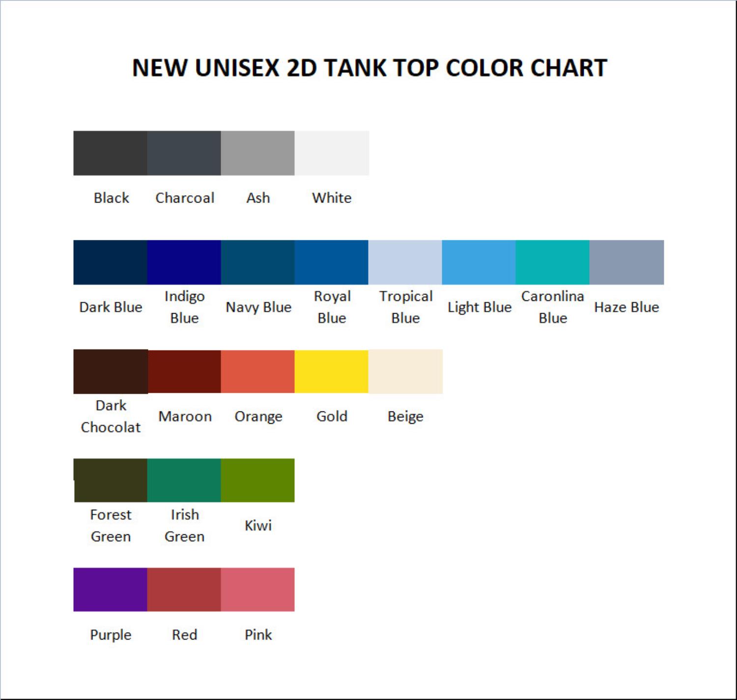 tank top color chart - Jett Lawrence Store