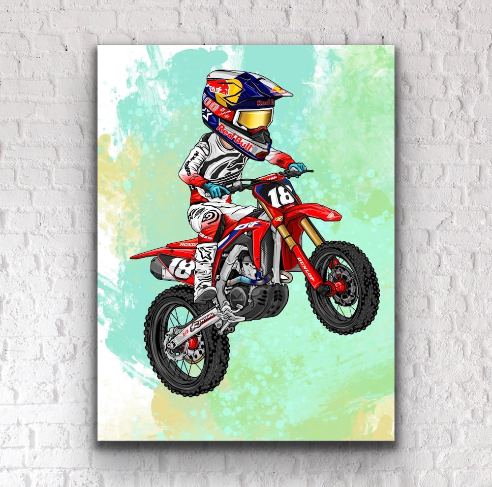 Jett Lawrence Honda Motocross Superstar Wall Art