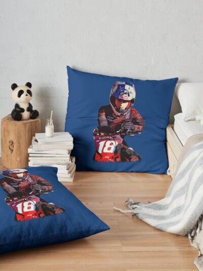 Jett Lawrence Motocross Racer X Throw Pillow Official Jett Lawrence Merch